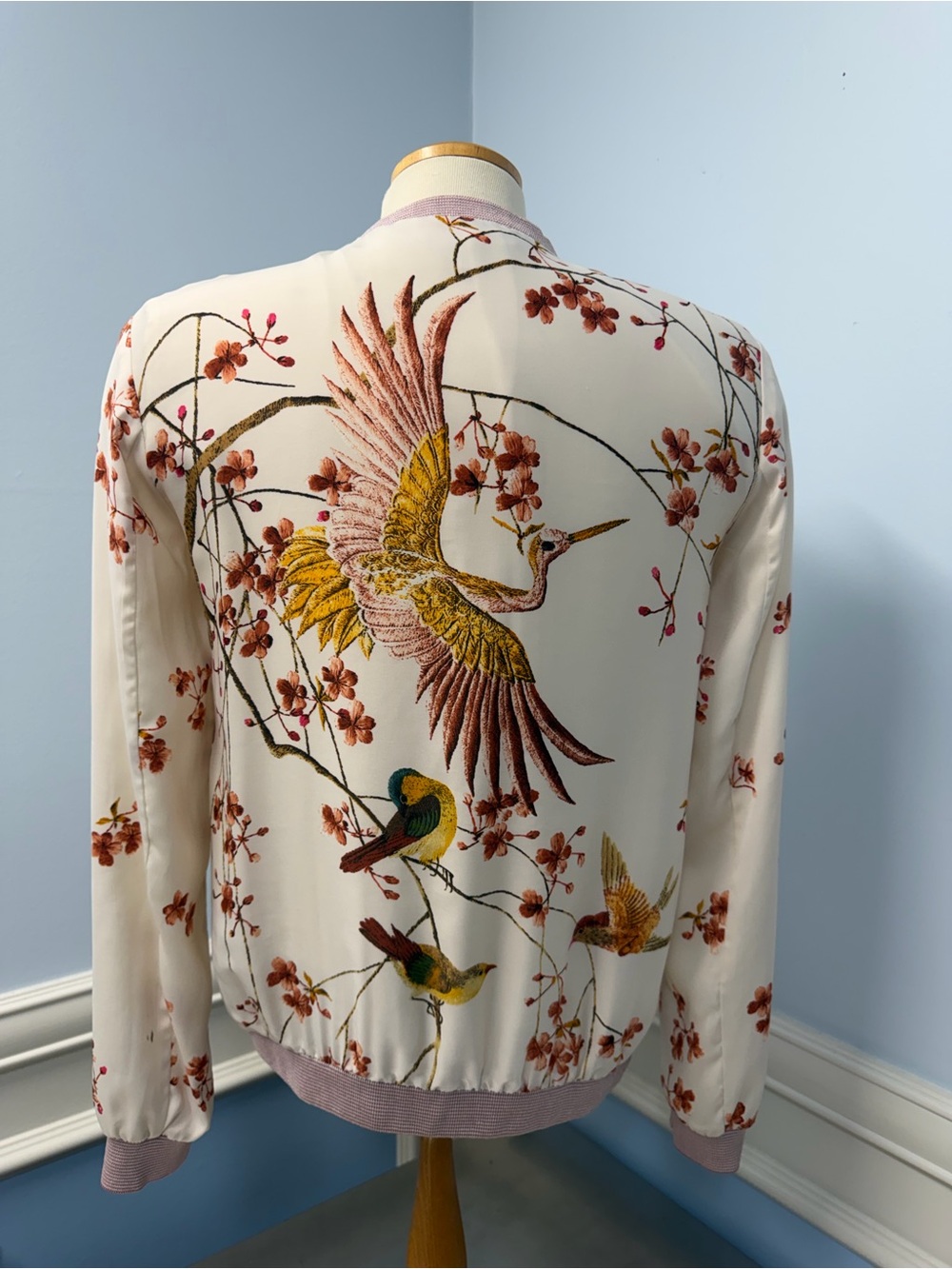 Zara Floral Bird Bomber Jacket - Picture 5 of 12